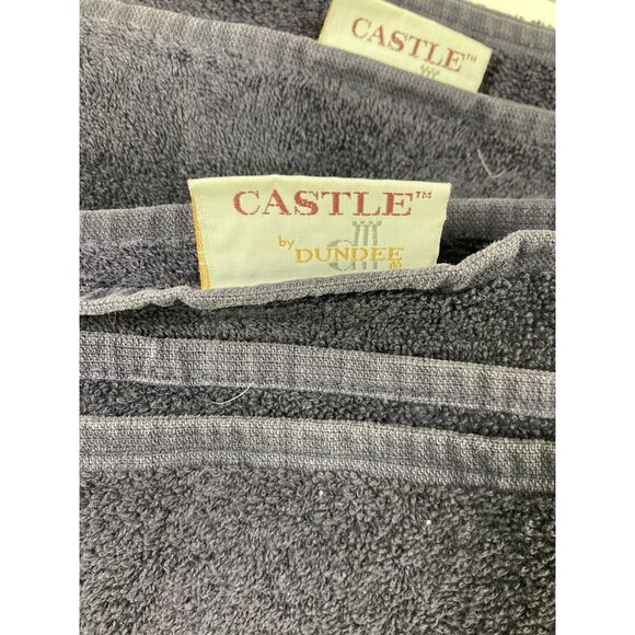 Vintage 90s Bath Towel Set Black Floral Lace Hand Fingertip Washcloth 80s USA - Picture 6 of 7